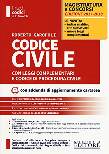 Beispielbild fr Codice civile con leggi complementari e codice di procedura civile. Con Contenuto digitale per download e accesso on line zum Verkauf von medimops