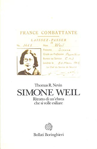 9788833910567: Simone Weil. Ritratto di un'ebrea che si volle esiliare