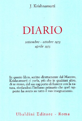 Diario (settembre-ottobre 1973-aprile 1975) (9788834007501) by Krishnamurti, Jiddu