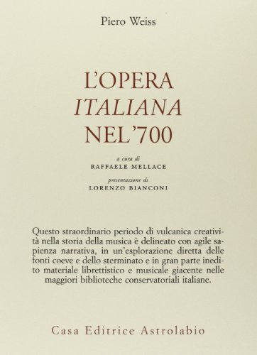 9788834016510: L'opera italiana nel '700 (Adagio)