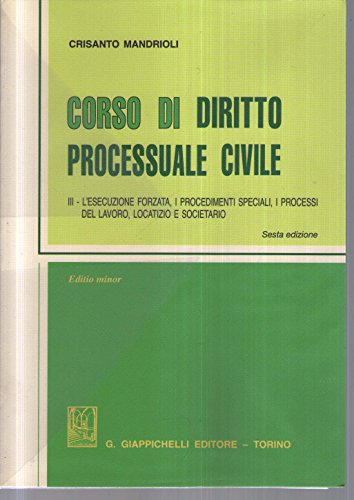 Beispielbild fr Corso di diritto processuale civile. Ediz. minore: 2 zum Verkauf von medimops