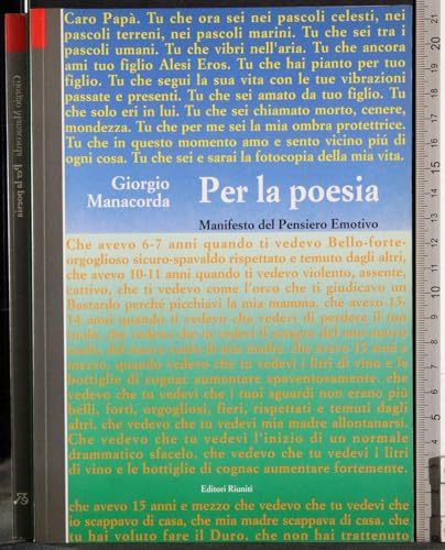 Per La Poesia: Manifesto Del Pensiero Emotivo