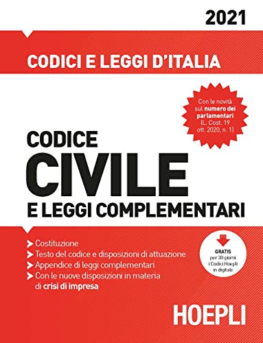 Stock image for Codice civile e leggi complementari 2021 for sale by medimops