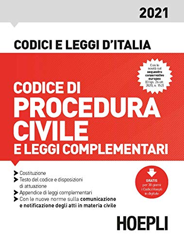 9788836003068: Codice di procedura civile e leggi complementari 2021 (Codici e leggi d'Italia)