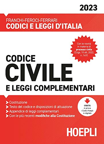 Imagen de archivo de Codice civile e leggi complementari 2023 (Codici e leggi d'Italia) a la venta por Buchpark