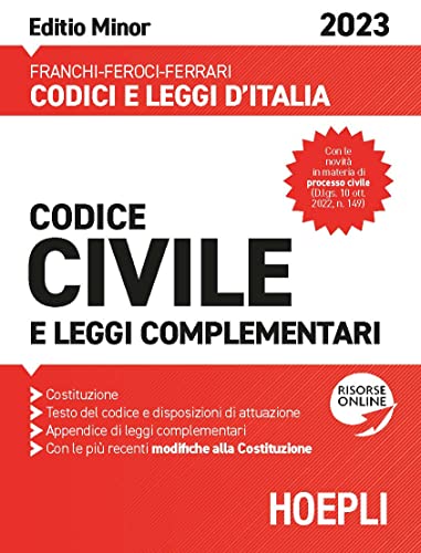 Imagen de archivo de Codice civile e leggi complementari 2023. Editio minor (Codici e leggi d'Italia) a la venta por Buchpark