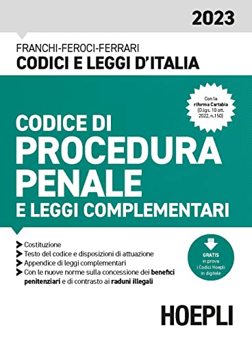 Beispielbild fr Codice di procedura penale e leggi complementari 2023. Con espansione online (Codici e leggi d'Italia) zum Verkauf von libreriauniversitaria.it