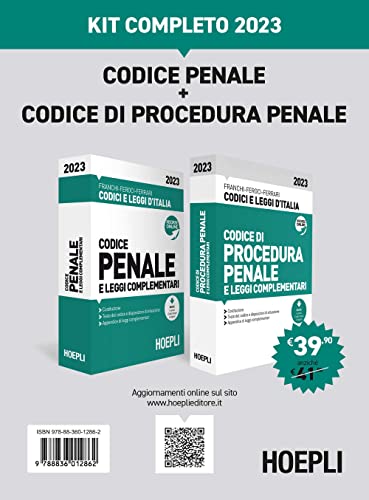 9788836012862: Kit completo codice penale e codice di procedura penale 2023 (Codici e leggi d'Italia)