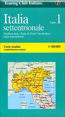 Carta Stradale d'Italia 1 Nord 1 : 400 000: North (Carte Regionali) - Touring Club Italiano