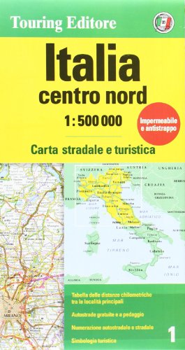 9788836559596: Italia centro nord 1:500.000. Carta stradale e turistica: TCI.0.CN1 (Carte d'Italia 1:500.000)