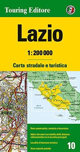9788836563012: Lazio 1:200.000. Carta stradale e turistica. Ediz. multilingue: 10