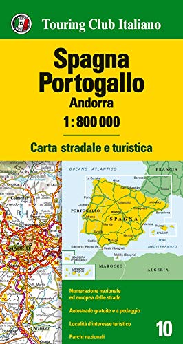 Imagen de archivo de Spagna, Portogallo, Andorra 1:800.000. Carta stradale e turistica. Ediz. multilingue a la venta por medimops