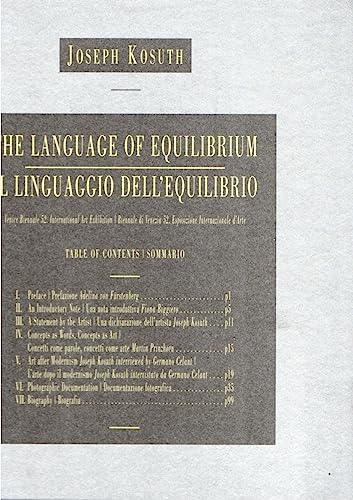 Language of Equilibrium (English and Italian Edition) (9788837071394) by Joseph Kosuth