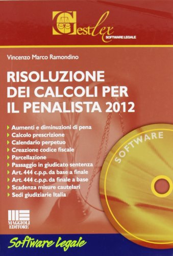 9788838769313: Risoluzione dei calcoli per il penalista. CD-ROM (Legale)