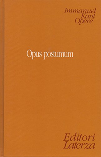 9788842024378: Opus postumum