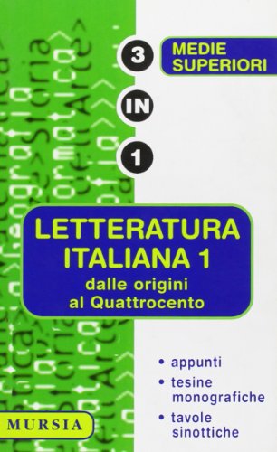 9788842502272: Letteratura italiana (Vol. 1) (Tre in uno. Tascabili per la scuola sup.)