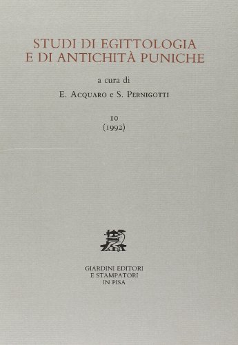 9788842711988: Studi di egittologia e antichit puniche (10). Rassegna di numismatica punica (1989-1991)-Monete puniche: mercato antiquario (1989-1991) (Studi di egittologia e di antich. punica)