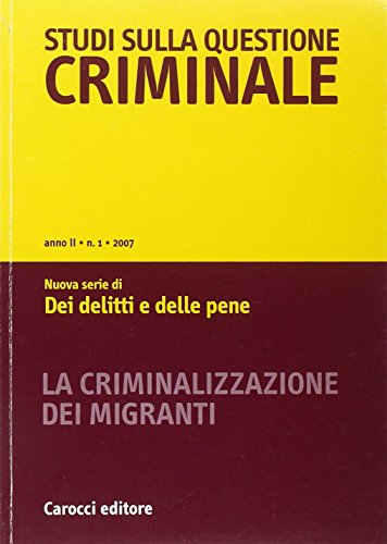9788843041442: Studi sulla questione criminale (2007) (Vol. 1)