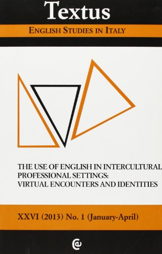 Imagen de archivo de Textus. English Studies in Italy, Volume XXVI (2013), No. 1 (January - April) a la venta por Zubal-Books, Since 1961