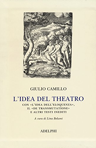 Stock image for L'Idea del Theatro. Con "L'Idea dell'Eloquenza", il "De Trasmutatione"E altri Testi Inediti. for sale by Luigi De Bei