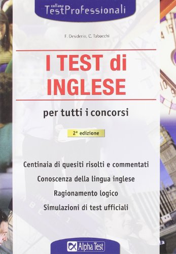 9788848314794: I test di inglese per tutti i concorsi (TestProfessionali)