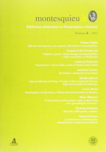 Imagen de archivo de Montesquieu.it (2012) (Vol. 4) AA.VV. and Clueb Editore a la venta por Librisline
