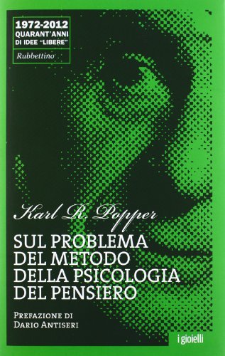 9788849834208: Sul problema del metodo della psicologia del pensiero (I gioielli)