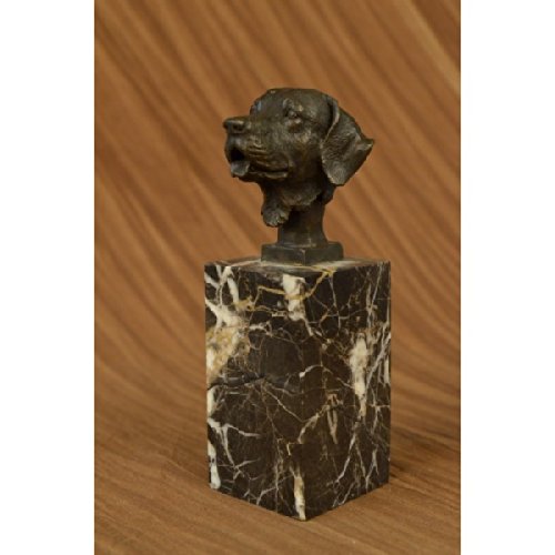 Stock image for Labrador Retriever Head Bust Bronze Sculpture Marble Base Book End Bookend Decor for sale by libreriauniversitaria.it