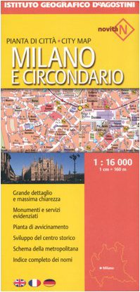 Milano e circondario 1:16 000. Ediz. multilingue (Piante di città d'Italia)