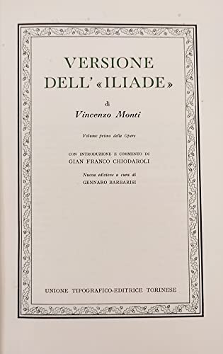 Beispielbild fr Versione dell'"Iliade" zum Verkauf von Ammareal