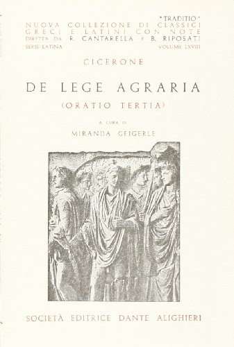 9788853405784: De lege agraria. Oratio tertia (Traditio. Serie latina)