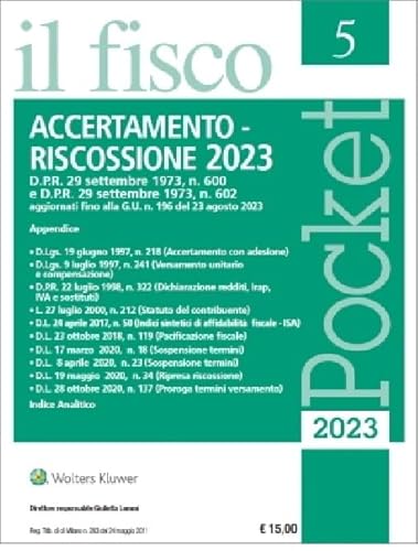 Imagen de archivo de ACCERTAMENTO RISCOSSIONE 2023 5 POCKET a la venta por Brook Bookstore