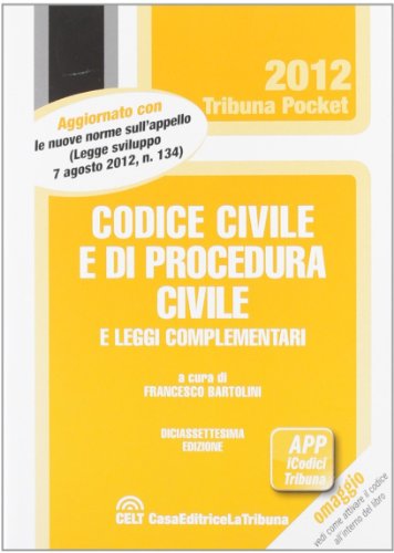 9788861329850: Codice civile e di procedura civile e leggi complementari (Tribuna pocket)