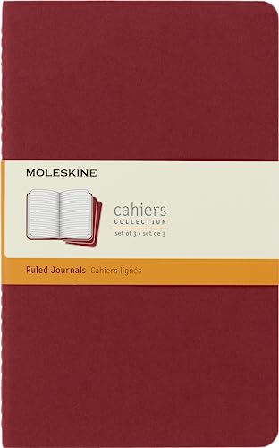Stock image for Moleskine Ruled Cahier L Red Cover 3 SET for sale by PBShop.store UK