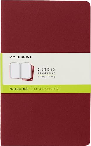 9788862931038: Moleskine Set de 3 cahiers pages blanches Grand format Couverture souple 13 x 21 Rouge