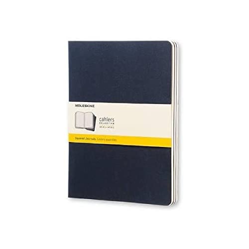 9788862931113: Moleskine Set de 3 cahiers quadrills Trs grand format Couverture souple 19 x 25 cm Bleu marine