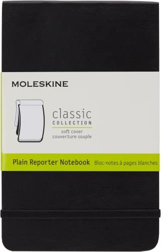 9788862932981: Moleskine - Carnet de Notes Reporter Papier  Pages Blanche - Journal Couverture Souple et Fermeture par Elastique - Couleur Noir - Taille Format de Poche 9 x 14 cm - 192 Pages