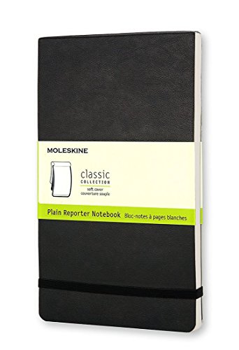 9788862933025: Moleskine - Carnet de Notes Reporter Papier  Pages Blanche - Journal Couverture Souple et Fermeture par Elastique - Couleur Noir - Taille Grand Format 13 x 21 cm - 240 Pages