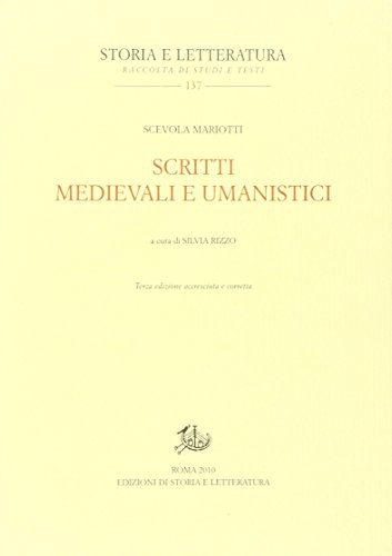 Beispielbild fr Scritti medievali e umanistici zum Verkauf von Wonder Book