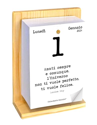 Calendario Geniale 2024. The Original. Organic Natural Fir Wood Stand. Gift  Idea. The First with Digital Bonuses. Read a Phrase and Philosophical  Thought Every Day. Calendar with Box: 9788863860900 - AbeBooks