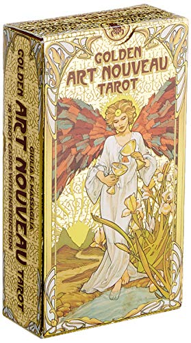 Stock image for Golden Art Nouveau Tarot: 78 full colour cards with gold foil impressions & instructions for sale by WeBuyBooks