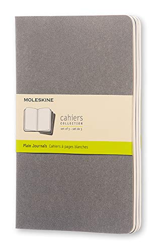 9788866134251: Moleskine Set de 3 cahiers pages blanches Grand format Gris