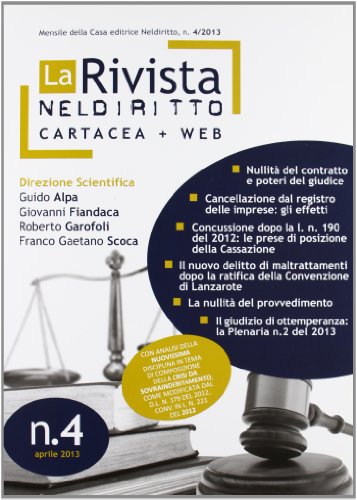 9788866571995: La rivista di Neldiritto (2013) (Vol. 4)