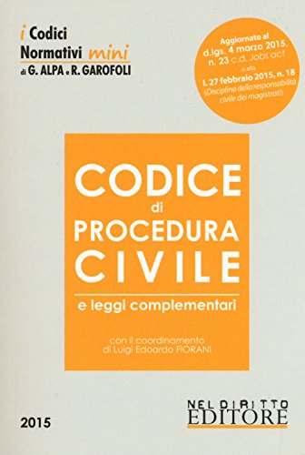 Beispielbild fr Codice di Procedura Civile 2015 e leggi complementari. Mini. zum Verkauf von medimops