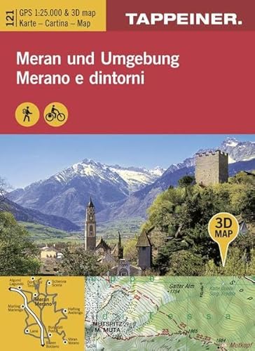 9788870736038: Cartina Merano e dintorni. Carta escursionistica & carta panoramica aerea. Ediz. multilingue