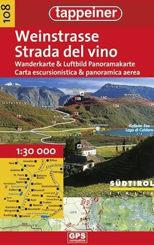 9788870736861: Strada del vino. Carta escursionistica & panoramica aerea 1:25.000. Ediz. italiana e tedesca