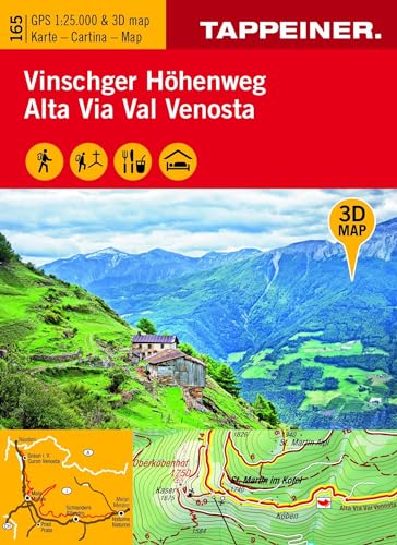 Stock image for 3D-Wanderkarte Vinschger Hhenweg 1 : 25 000: Carta escursionistica 3D - Alta via della Val Venosta for sale by Revaluation Books