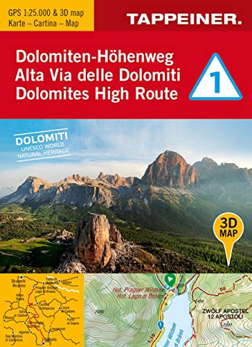9788870739367: 3D-Wanderkarte Dolomiten-Hhenweg 1. 1 : 25 000