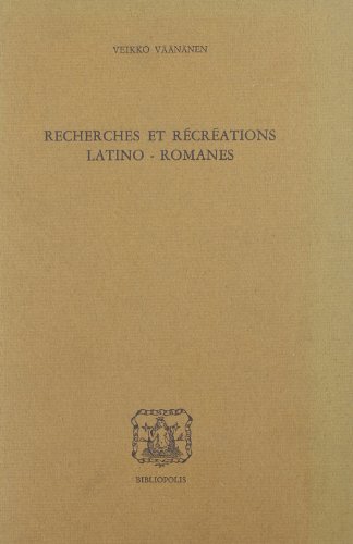 9788870880458: Recherches et rcrations latino-romanes (Biblioteca Enrico Damiani)