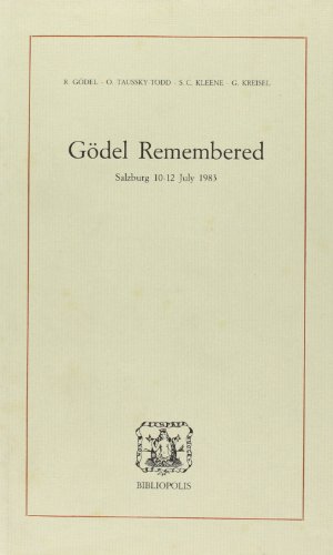 Beispielbild fr Godel Remembered zum Verkauf von Better World Books